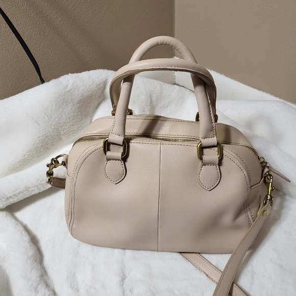 J.Crew Beautiful Cream 100% Leather Crossbody Purse - Picture 1 of 6
